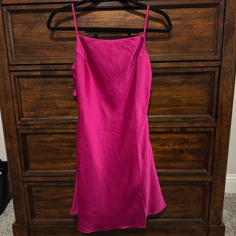 Dark Pink Satin Dress
